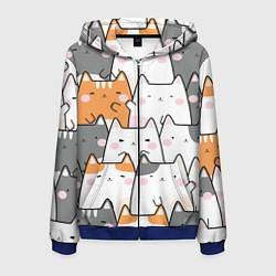 Мужская толстовка на молнии Семья котиков