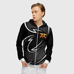 Толстовка 3D на молнии мужская Fnatic - white line, цвет: 3D-белый — фото 2