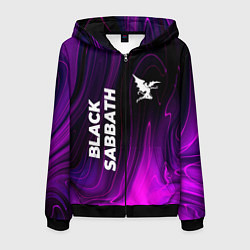 Толстовка 3D на молнии мужская Black Sabbath violet plasma, цвет: 3D-черный