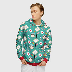 Толстовка 3D на молнии мужская Nurse style, цвет: 3D-красный — фото 2