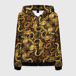 Мужская толстовка на молнии Золотые китайские драконы
