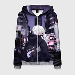 Толстовка 3D на молнии мужская Kaneki Ken, цвет: 3D-меланж