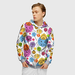 Толстовка 3D на молнии мужская Индийские слоники, цвет: 3D-меланж — фото 2