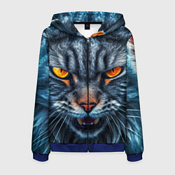 Мужская толстовка на молнии Angry cat