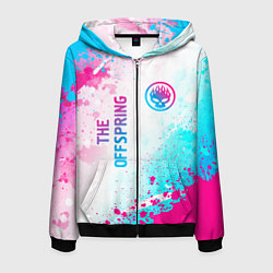 Мужская толстовка на молнии The Offspring neon gradient style: надпись, символ