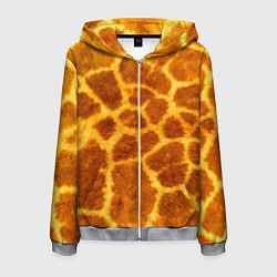 Толстовка 3D на молнии мужская Шкура жирафа - текстура, цвет: 3D-меланж
