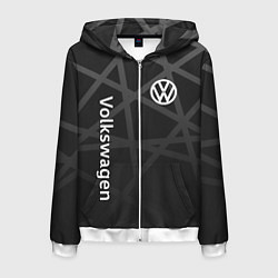 Толстовка 3D на молнии мужская Volkswagen - classic black, цвет: 3D-белый