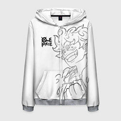 Толстовка 3D на молнии мужская Ван пис - Луффи гир 5, цвет: 3D-меланж