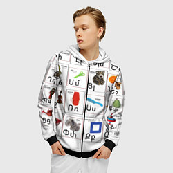 Толстовка 3D на молнии мужская Армения моя Букварь, цвет: 3D-черный — фото 2