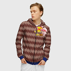 Толстовка 3D на молнии мужская Ляляфанфан на типа вязанном, цвет: 3D-синий — фото 2