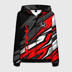 Толстовка 3D на молнии мужская Honda - CR-V - геометрия, цвет: 3D-черный
