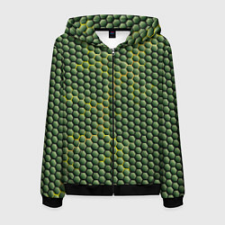 Толстовка 3D на молнии мужская Желтая энергия, цвет: 3D-черный