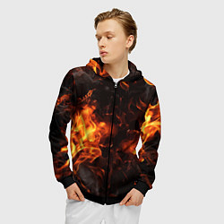 Толстовка 3D на молнии мужская Fire style, цвет: 3D-черный — фото 2
