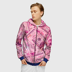 Толстовка 3D на молнии мужская Дорого богато, цвет: 3D-синий — фото 2