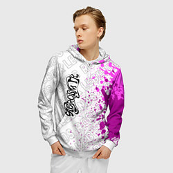 Толстовка 3D на молнии мужская Aerosmith rock legends: по-вертикали, цвет: 3D-белый — фото 2