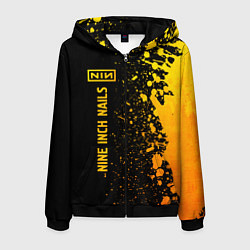Мужская толстовка на молнии Nine Inch Nails - gold gradient по-вертикали