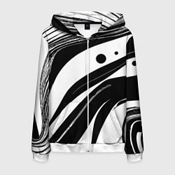 Мужская толстовка на молнии Abstract black and white composition