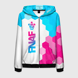 Толстовка 3D на молнии мужская FNAF neon gradient style по-вертикали, цвет: 3D-черный