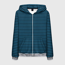 Мужская толстовка на молнии Полосатый приглушённый синий