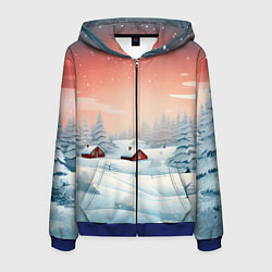 Мужская толстовка на молнии Погружение в зимнюю атмосферу