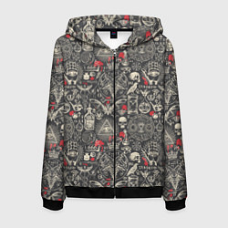 Толстовка 3D на молнии мужская Колдовство и чёрная магия, цвет: 3D-черный