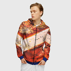 Толстовка 3D на молнии мужская Горная порода, цвет: 3D-синий — фото 2