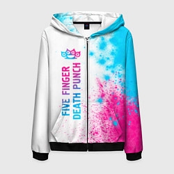 Мужская толстовка на молнии Five Finger Death Punch neon gradient style по-вер