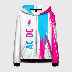 Мужская толстовка на молнии AC DC neon gradient style по-вертикали