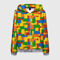 Мужская толстовка на молнии Лего - разноцветная стена