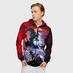 Толстовка 3D на молнии мужская Магическая битва - Итадори Юдзи, цвет: 3D-черный — фото 2
