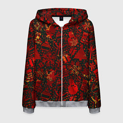 Мужская толстовка на молнии Ёлочные игрушки и ёлки