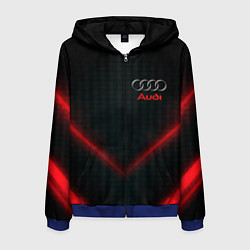 Толстовка 3D на молнии мужская Audi stripes neon, цвет: 3D-синий