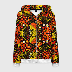 Толстовка 3D на молнии мужская Русский народный узор, цвет: 3D-белый