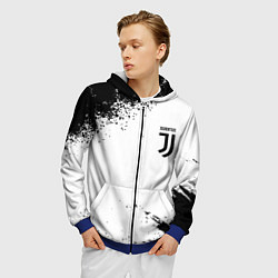Толстовка 3D на молнии мужская Juventus sport color black, цвет: 3D-синий — фото 2
