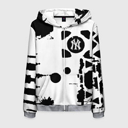 Толстовка 3D на молнии мужская New York yankees - baseball team pattern, цвет: 3D-меланж