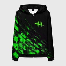 Толстовка 3D на молнии мужская Dead by daylight green neon, цвет: 3D-черный