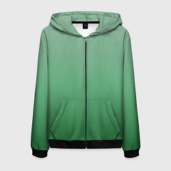 Мужская толстовка на молнии Градиент приглушённый зелёный