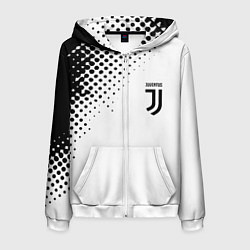 Толстовка 3D на молнии мужская Juventus sport black geometry, цвет: 3D-белый