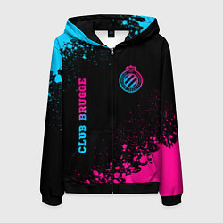 Мужская толстовка на молнии Club Brugge - neon gradient вертикально