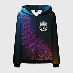Толстовка 3D на молнии мужская Liverpool футбольная сетка, цвет: 3D-черный