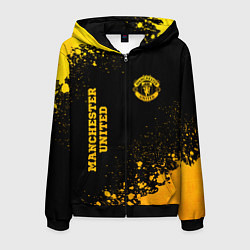 Мужская толстовка на молнии Manchester United - gold gradient вертикально