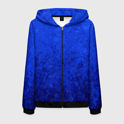 Толстовка 3D на молнии мужская Ультрамарин синий абстрактный, цвет: 3D-черный