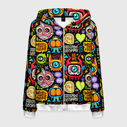 Мужская толстовка на молнии Feel good every day motivation monsters pattern