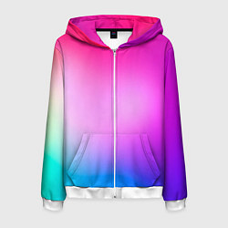 Толстовка 3D на молнии мужская Colorful gradient, цвет: 3D-белый