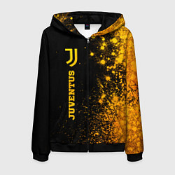 Толстовка 3D на молнии мужская Juventus - gold gradient по-вертикали, цвет: 3D-черный