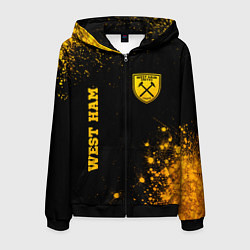 Мужская толстовка на молнии West Ham - gold gradient вертикально