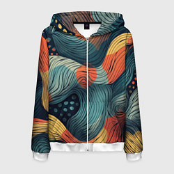 Мужская толстовка на молнии Волны линиями