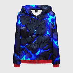 Мужская толстовка на молнии Синее ледяное свечение