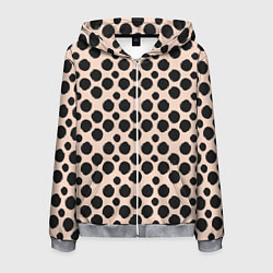 Мужская толстовка на молнии Гороховый тренд черный на кремовом