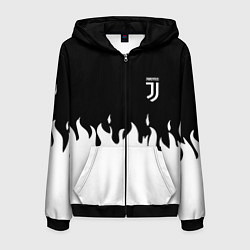 Толстовка 3D на молнии мужская Juventus fire, цвет: 3D-черный